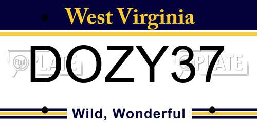 DOZY37 West Virginia License Plate
