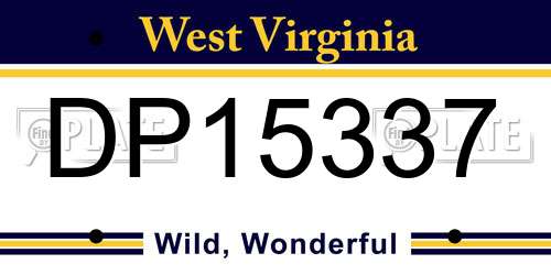 DP15337 West Virginia License Plate