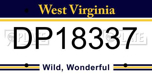 DP18337 West Virginia License Plate