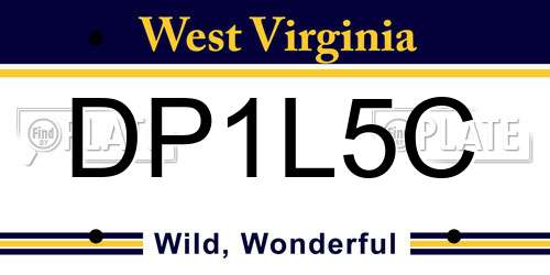 DP1L5C West Virginia License Plate