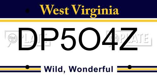 DP5O4Z West Virginia License Plate