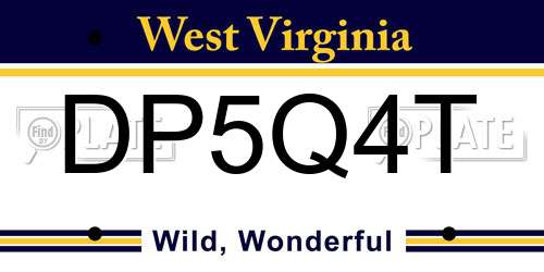 DP5Q4T West Virginia License Plate