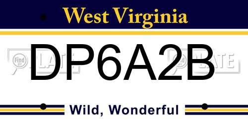 DP6A2B West Virginia License Plate