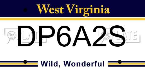 DP6A2S West Virginia License Plate