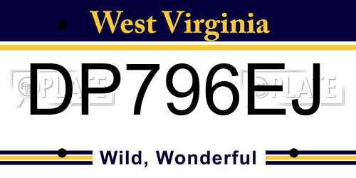 DP796EJ West Virginia License Plate