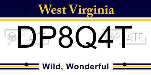 DP8Q4T West Virginia License Plate