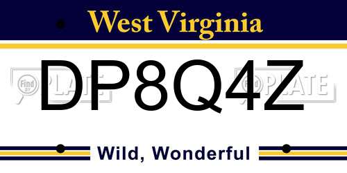 DP8Q4Z West Virginia License Plate