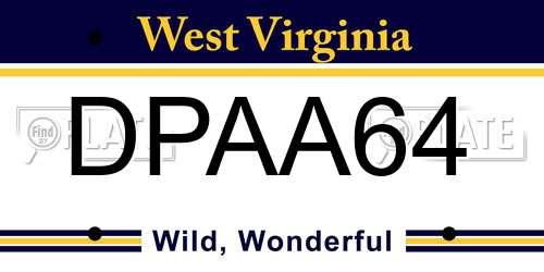 DPAA64 West Virginia License Plate