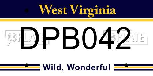 DPB042 West Virginia License Plate