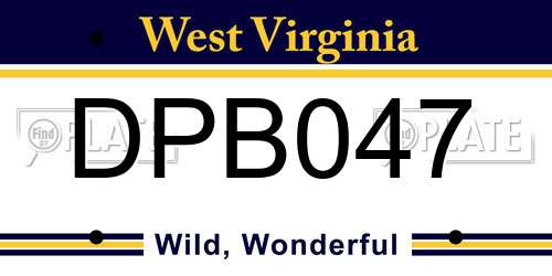 DPB047 West Virginia License Plate