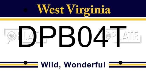 DPB04T West Virginia License Plate