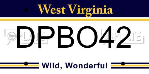 DPBO42 West Virginia License Plate