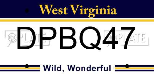 DPBQ47 West Virginia License Plate