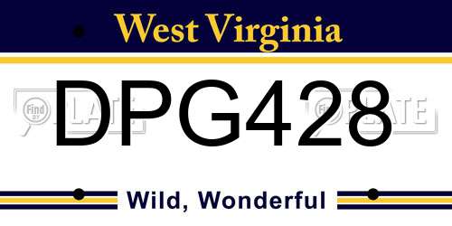 DPG428 West Virginia License Plate