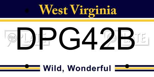 DPG42B West Virginia License Plate