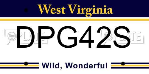 DPG42S West Virginia License Plate