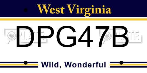 DPG47B West Virginia License Plate