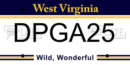 DPGA25 West Virginia License Plate