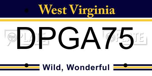 DPGA75 West Virginia License Plate