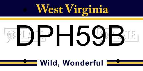 DPH59B West Virginia License Plate