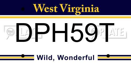 DPH59T West Virginia License Plate