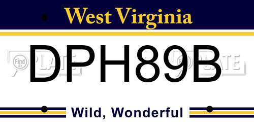 DPH89B West Virginia License Plate