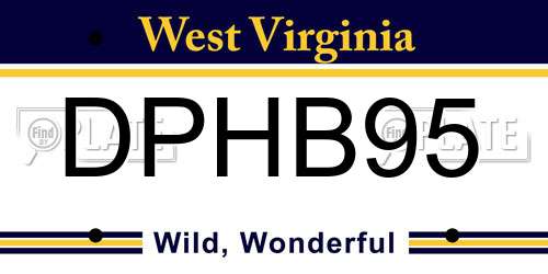 DPHB95 West Virginia License Plate