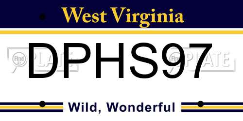 DPHS97 West Virginia License Plate