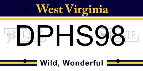 DPHS98 West Virginia License Plate
