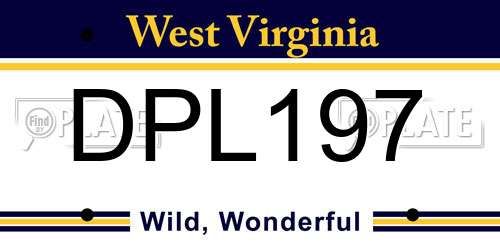 DPL197 West Virginia License Plate