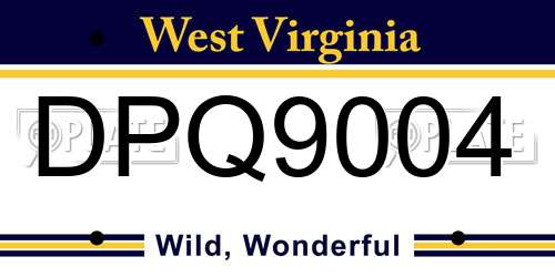 DPQ9004 West Virginia License Plate