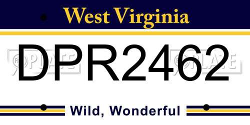 DPR2462 West Virginia License Plate