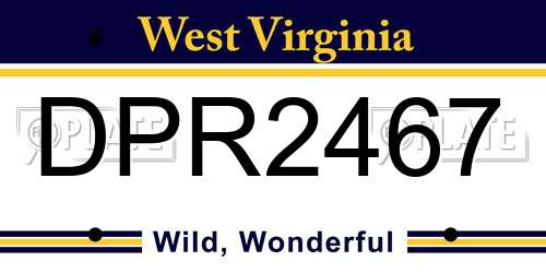 DPR2467 West Virginia License Plate