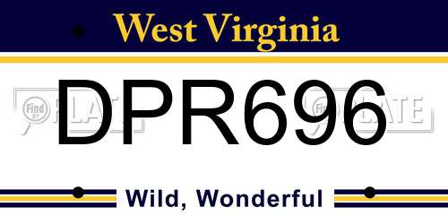 DPR696 West Virginia License Plate