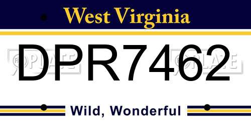 DPR7462 West Virginia License Plate
