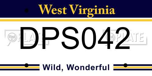DPS042 West Virginia License Plate