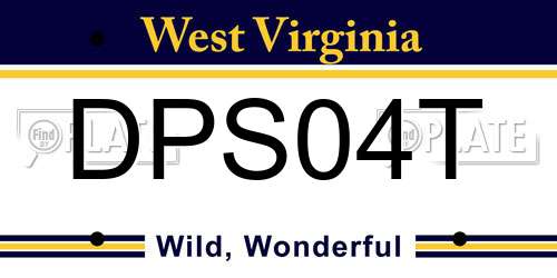 DPS04T West Virginia License Plate