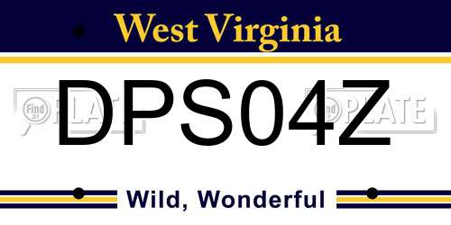 DPS04Z West Virginia License Plate