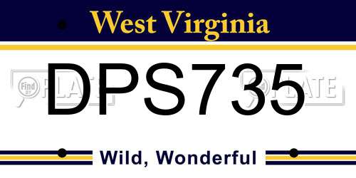 DPS735 West Virginia License Plate
