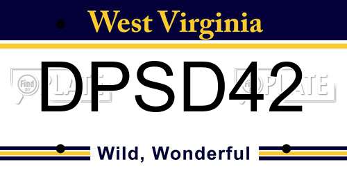 DPSD42 West Virginia License Plate