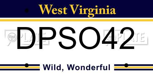 DPSO42 West Virginia License Plate
