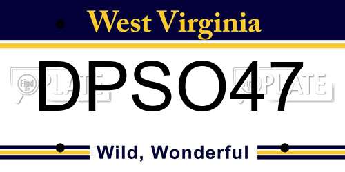 DPSO47 West Virginia License Plate