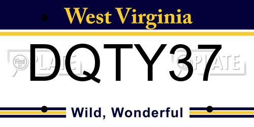 DQTY37 West Virginia License Plate