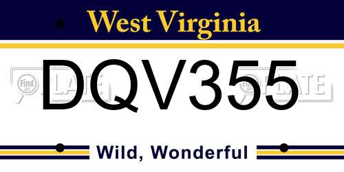 DQV355 West Virginia License Plate