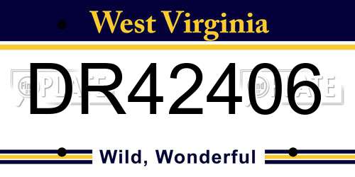 DR42406 West Virginia License Plate