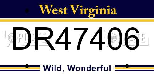 DR47406 West Virginia License Plate
