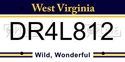 DR4L812 West Virginia License Plate