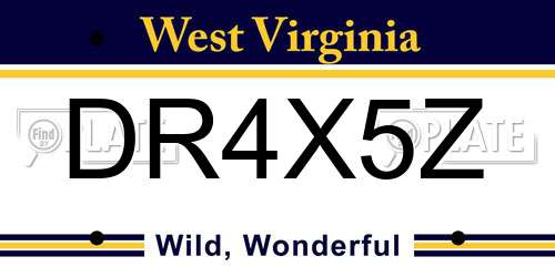 DR4X5Z West Virginia License Plate