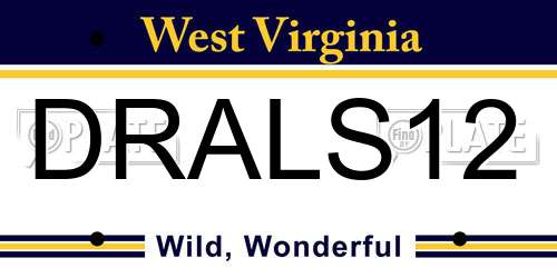 DRALS12 West Virginia License Plate