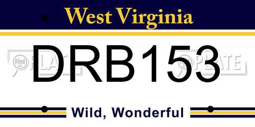 DRB153 West Virginia License Plate